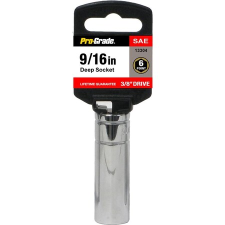 Pro-Grade Tools 3/8" Dr. 6 Pt. Deep 9/16" Socket 13304